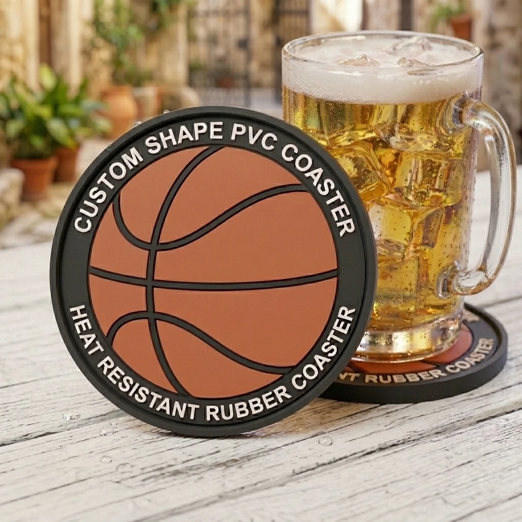 Custom Logo PVC Silicone Drink Coasters Soft Non Slip Cup Pad for Home Kitchen Table Protection