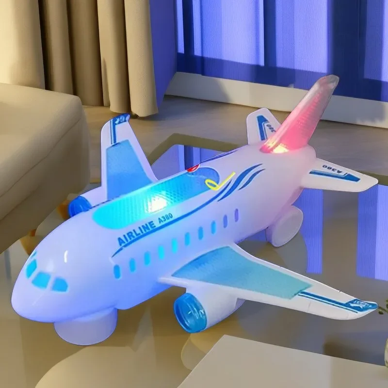 Juguetes modelo para niños que brillan música cardán eléctrica, juguetes Airbus, modelos de aviones, juguetes de sonido y luz Flysky