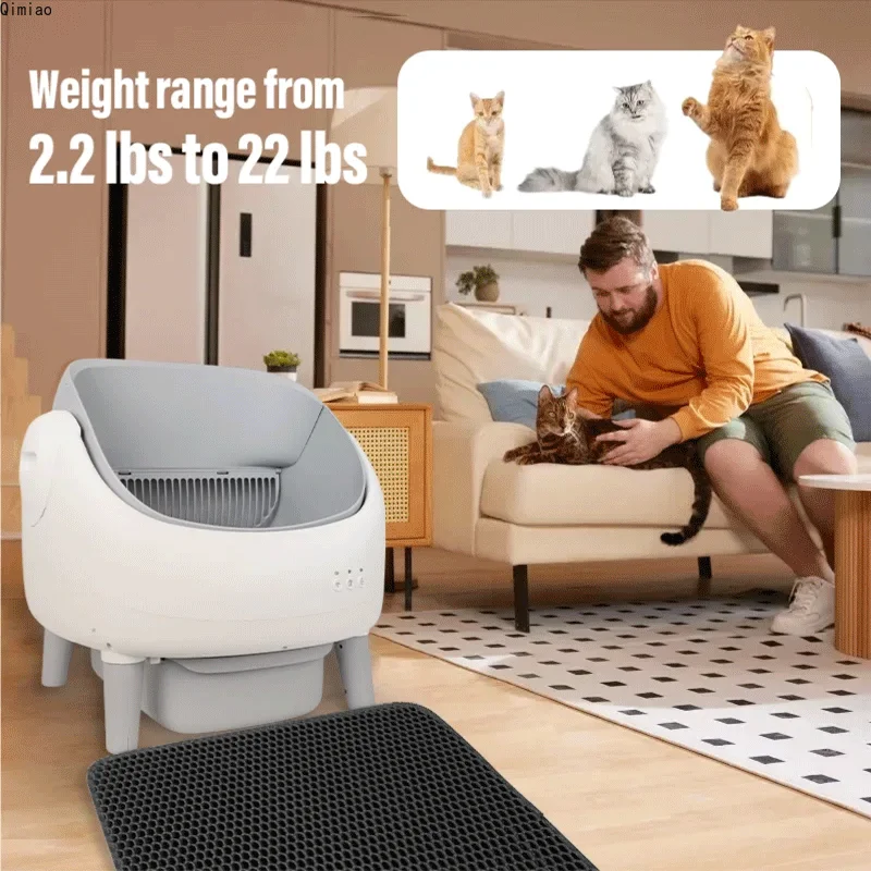 VOFORD Quiet Automatic Cleaning Cat Litter Box Intelligent Cat Litter Pan Odorless Self-Guarding Cats Litter Pan Cat Supplies