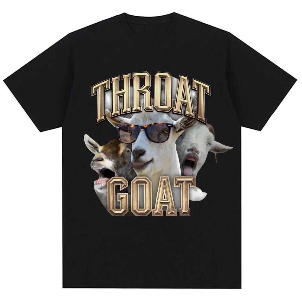 

Горло Коза Забавные футболки с мемами Мужчины Женщины Юмор Шутка Винтажная футболка Негабаритная повседневная хлопковая повседневная модная футболка Уличная одежда