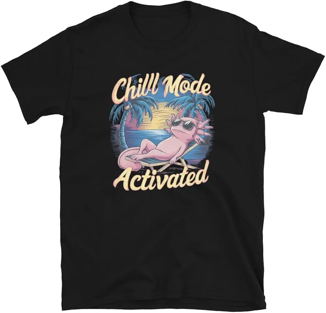 Chill Mode Activated Axolotl Lover Kids Shirt Y2K tops Unisex Summer Short Sleeve