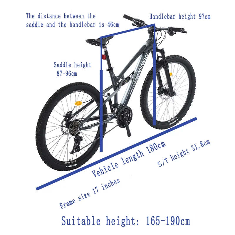 Mountain Bike Dual Shock Lowering Bicycle, Hydraulic Brake, Aluminum Alloy Frame, Shift Off-Road Bicycle, 27.5\