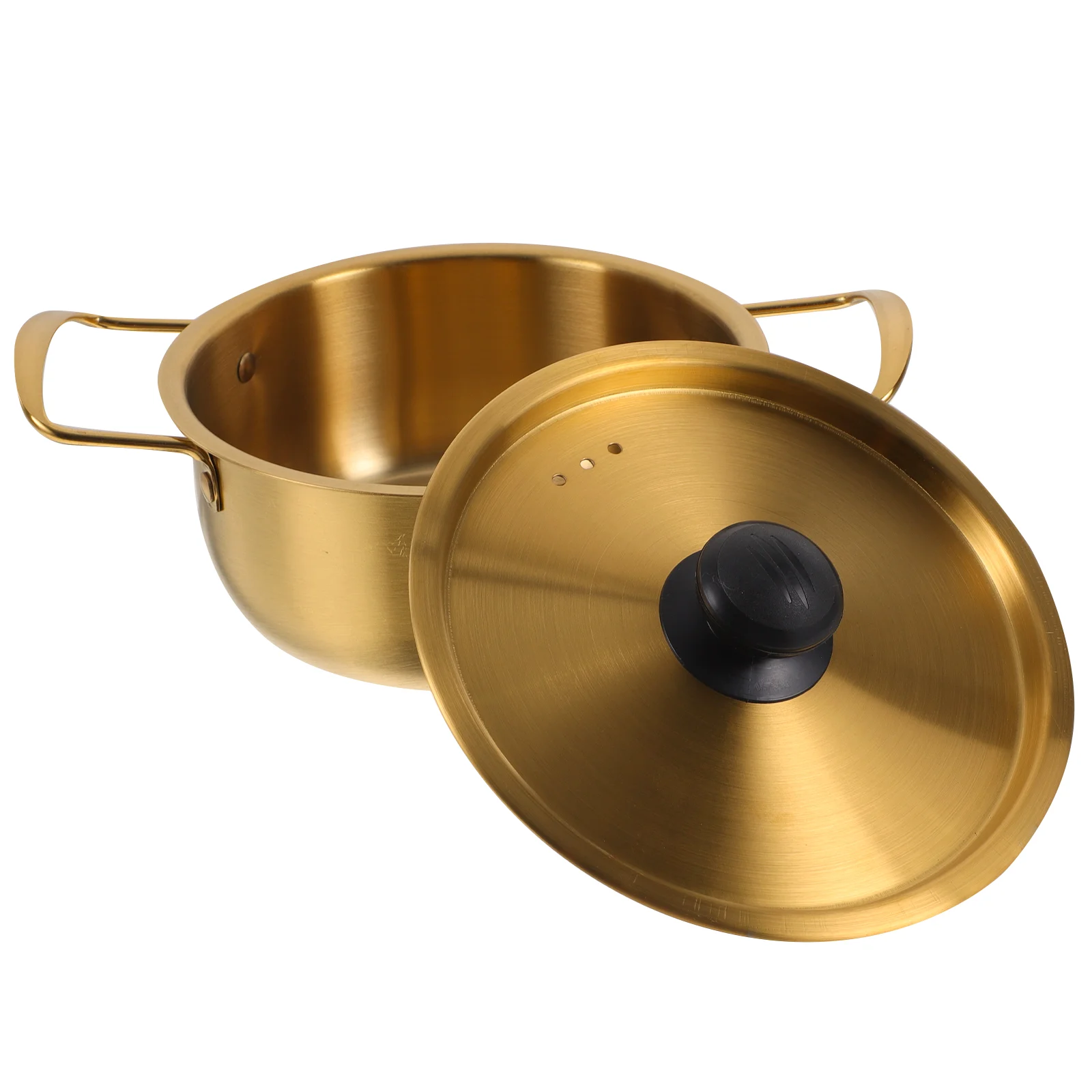 

Stainless Steel Ramen Pot Korean Soup Cookware Large Noodle Kitchen Stock Pan Instant Food Container Lid Included For Hiking