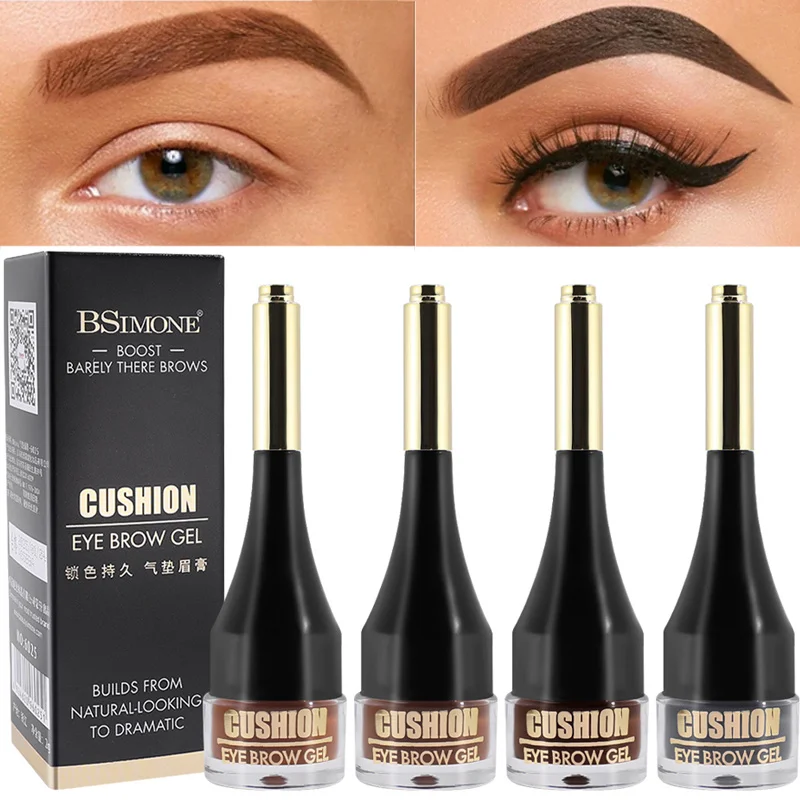 4 colori cuscino d'aria naturale crema per sopracciglia rinforzatori Waterproof Long Lasting Matte Dyeing Brow Gel colorato crema cosmetici per il trucco