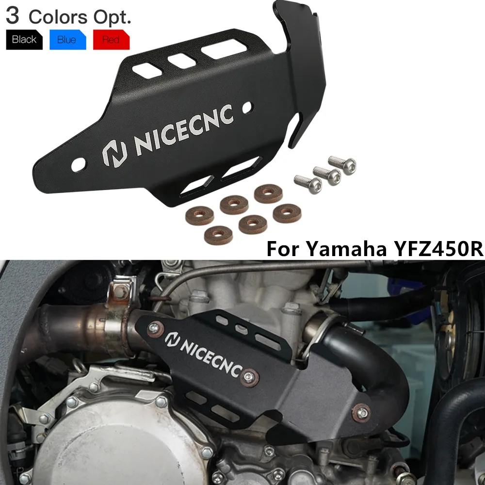 

NICECNC YFZ450R Exhaust Mid Pipe Heat Shield Guard Cover Protector Aluminum ATV for Yamaha YFZ 450R YFZ450 R 2009-2023 Black