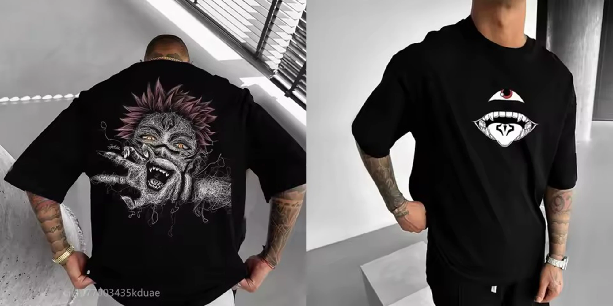 Jujutsu Kaisen Anime Men Clothing Tee Shirt Homme New in Top Haikyuu Tees short sleeve Round Neck Printing Pullover T-Shirts image 6