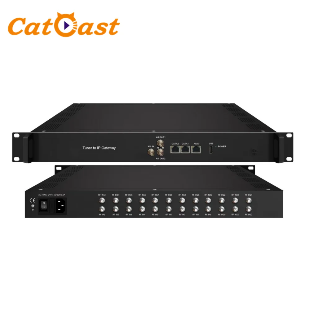 Digital TV Headend 24 FTA DVB-S/S2/S2X Tuner to IP Gateway