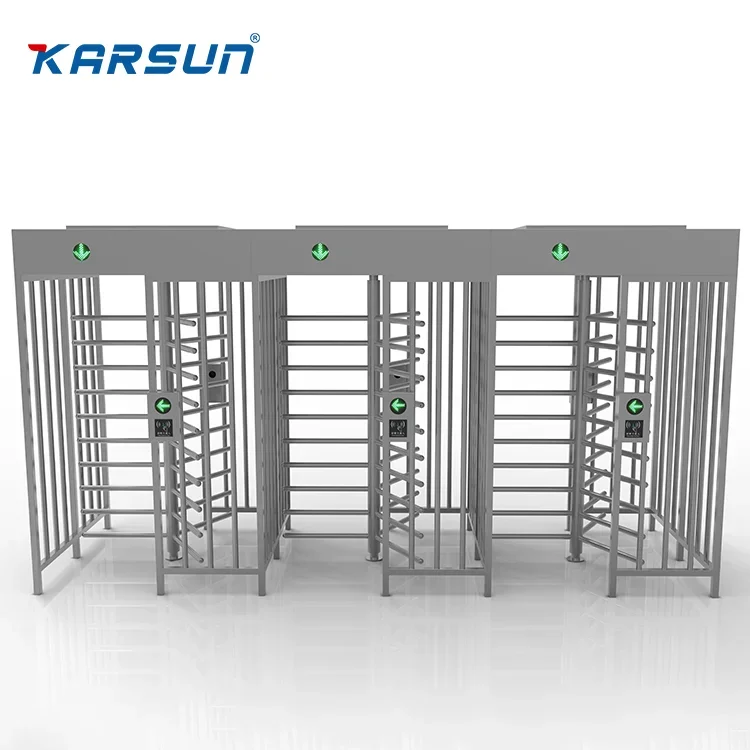 التحكم في الوصول RFID الارتفاع الكامل باب واحد الباب الدوار SUS 304 بوابة الباب الدوار الدوار