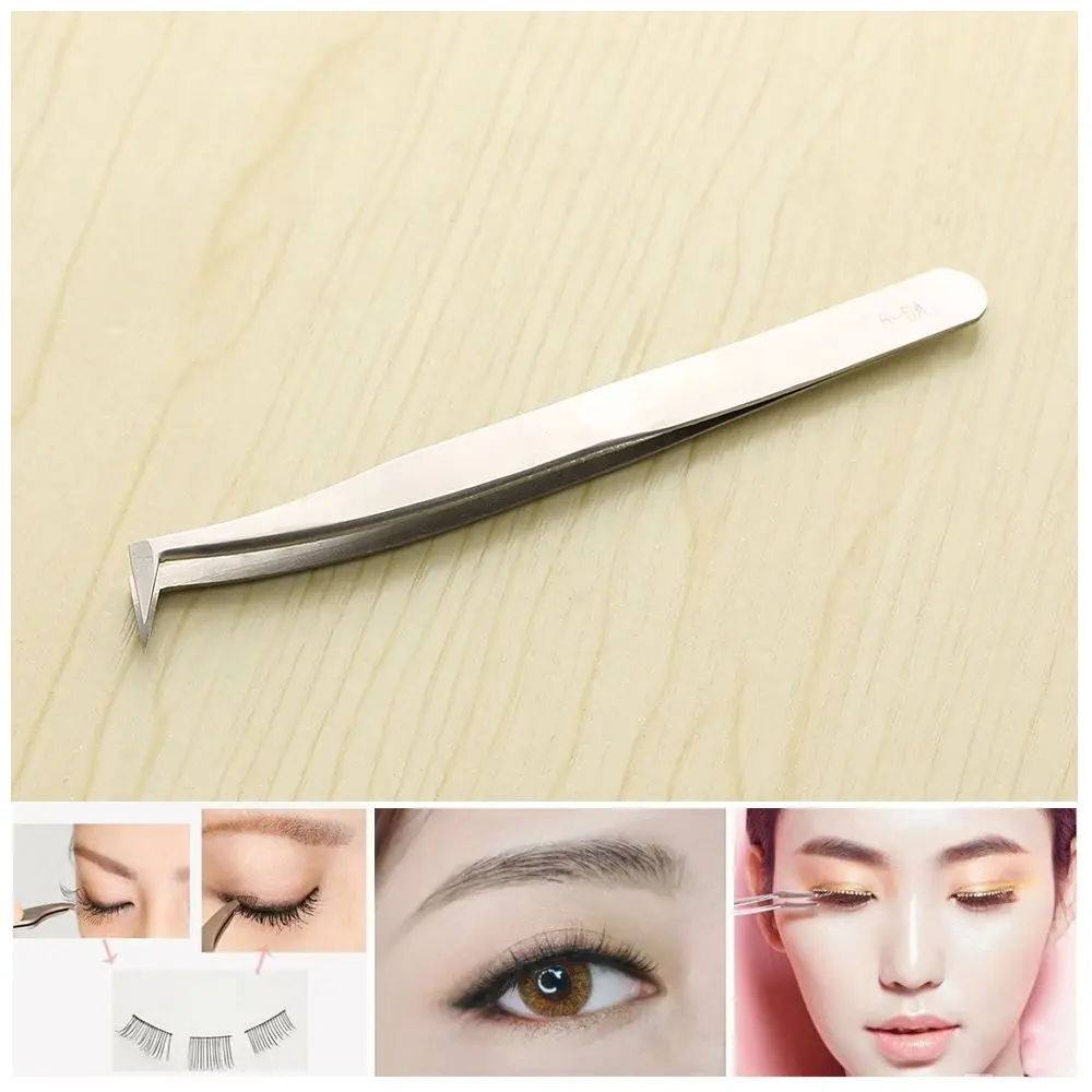 Neues Make-up-Tool Professionelle Schönheit Edelstahl 3D 6D Volumen gebogene falsche Wimpernpinzette