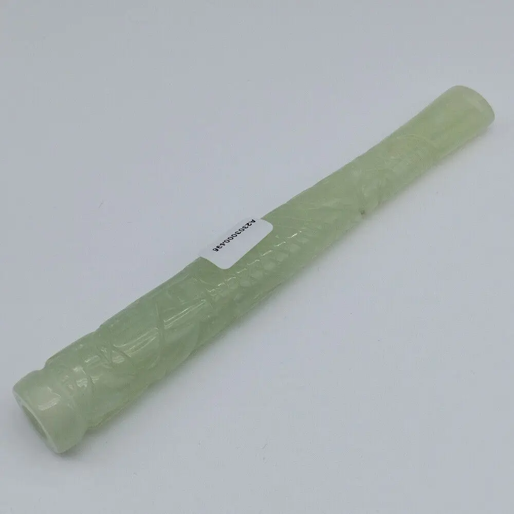 حامل سجائر التنين المنحوت من Xiu Jade/Serpentine الطبيعي المعتمد L 127 مم #3