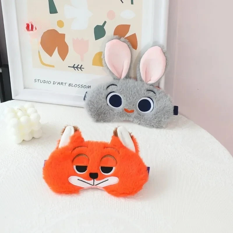 

Cartoon Sleep Specific Blackout Eye Mask Cute Rabbit Fox Girl Heart Plush Creative Gift Men Women New Autumn and Winter Styles
