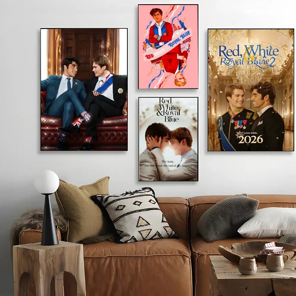 Romantic Charming R-Red White R-Royal Blue boy cp Poster retro art living room decoration bar Promotional