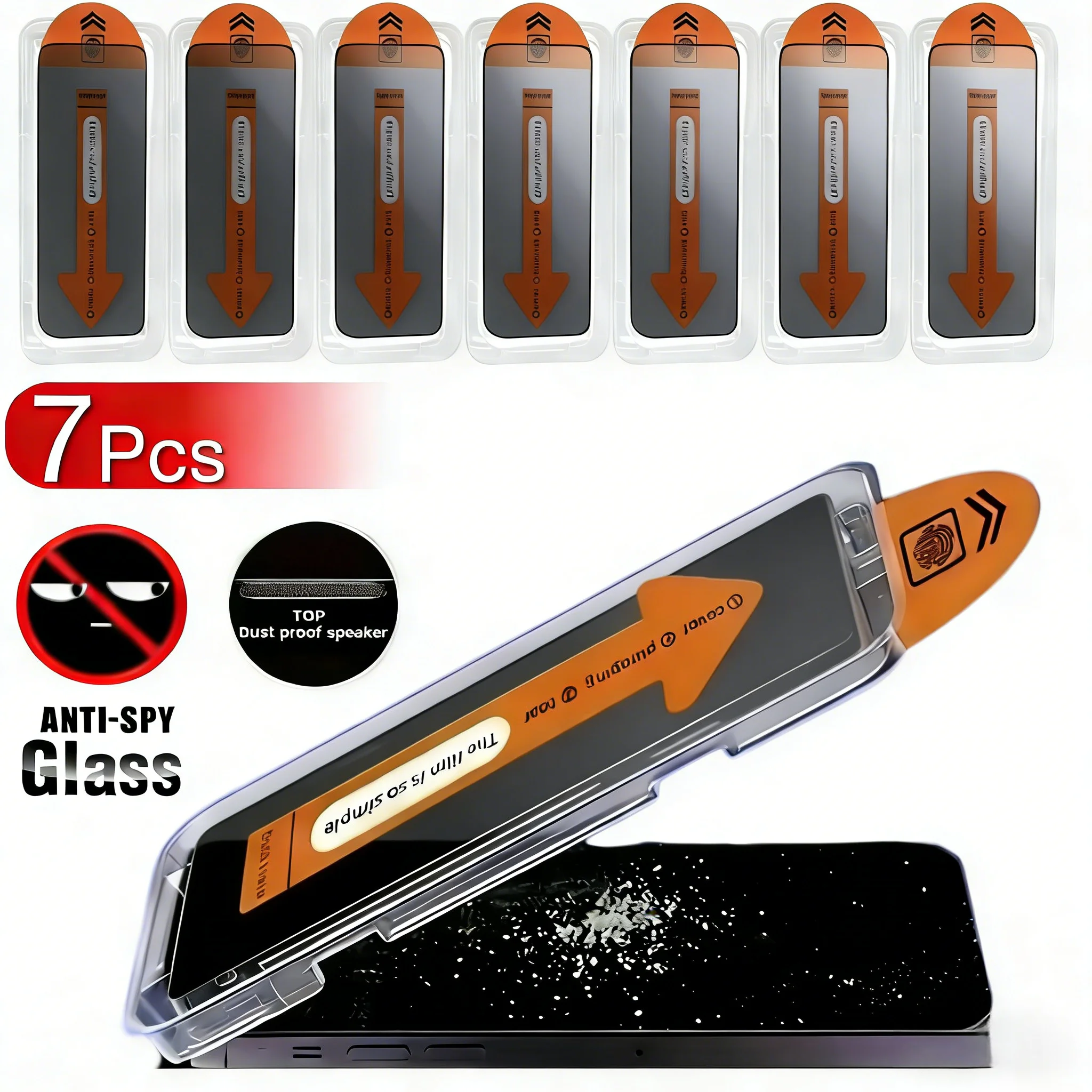 

7Pcs Screen Protector Anti Peeping Tempered Glass For Apple iPhone 16e 16 15 Plus Pro Max 14 13 12 11 X XR XS Phone Protective