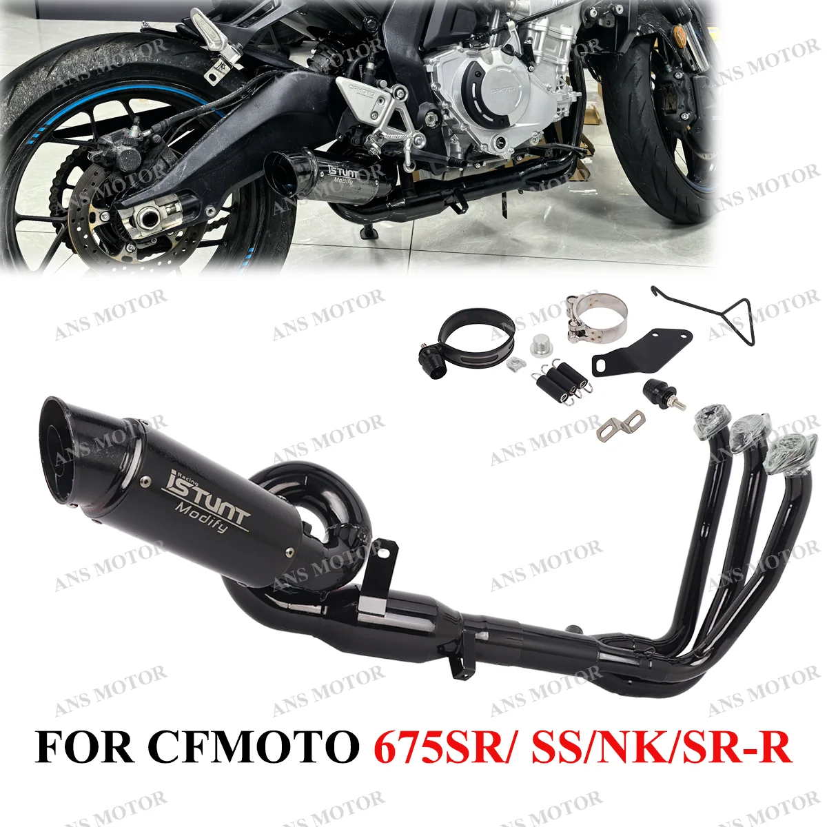 

Full Exhaust System For CFMOTO 675SRR 675SR 675NK 675SS All Years Motorcycle Exhaust Escape System 675SR Exhaust DB Killer