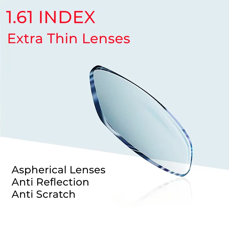 1.61 Index Prescription Lenses Organic Resin Aspheric Glasses Extra Thin Anti Reflection And Scratch Great Hardness Good Quality