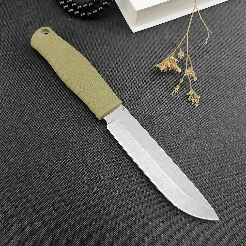 BM 202, 200 Fixed Blade Tactical Hunting Straight Knife D2 Blade Outdoor Jungle Survival Straight Knife with Sheath Edc Tools