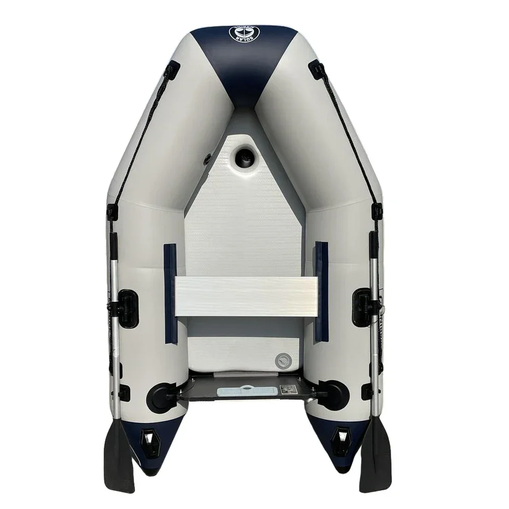 Inflatable Fishing Boat, 2.7m 8.8ft Kayak, 3 Person 0.9mm PVC Assault Boat, Air Mat Floor, for Lake River, 280kg Load, MC270-3 ￼