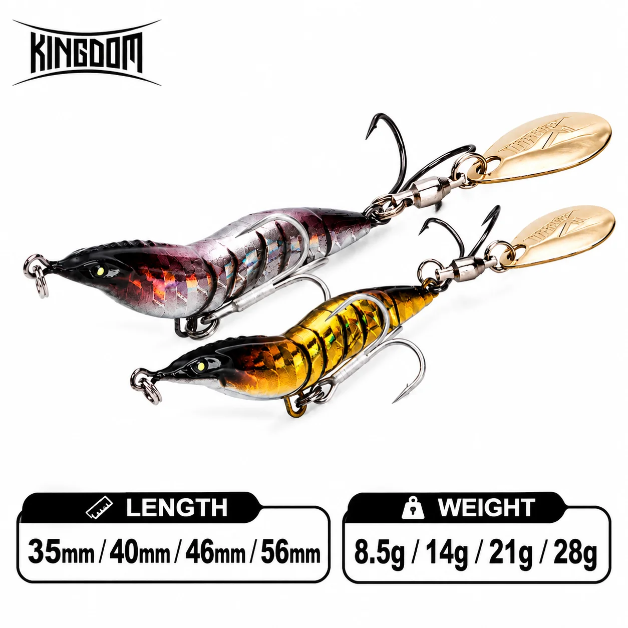 Fishing Lure Blade Bait - KINGDOM Garnelen-Angelköder Metallblatt-Köder Spinner Langsam Sinkender