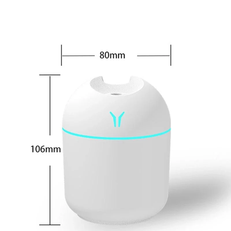 Mini umidificatore d'aria da 250ML diffusore di olio essenziale di Aroma USB per umidificatore ad ultrasuoni per auto di casa con lampada da notte a LED