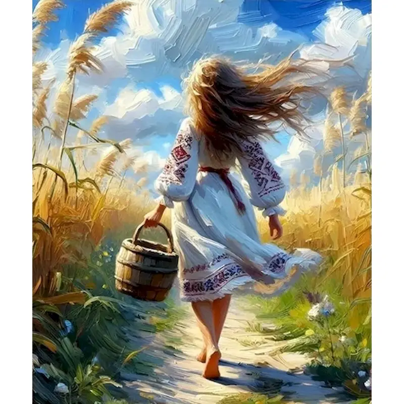 

GATYZTORY Pictures By Number Girl Gift DIY Oil Painting By Number Landscape Home Decor Drawing On Canvas HandPainted Art Gift