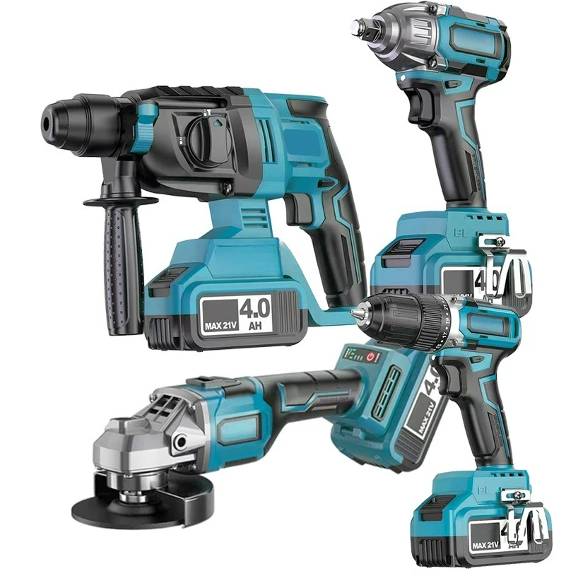 

Customizable 21v Cordless Drill Battery Combination Power Tool Kit Big Discount 4 Kit Toolbox Set
