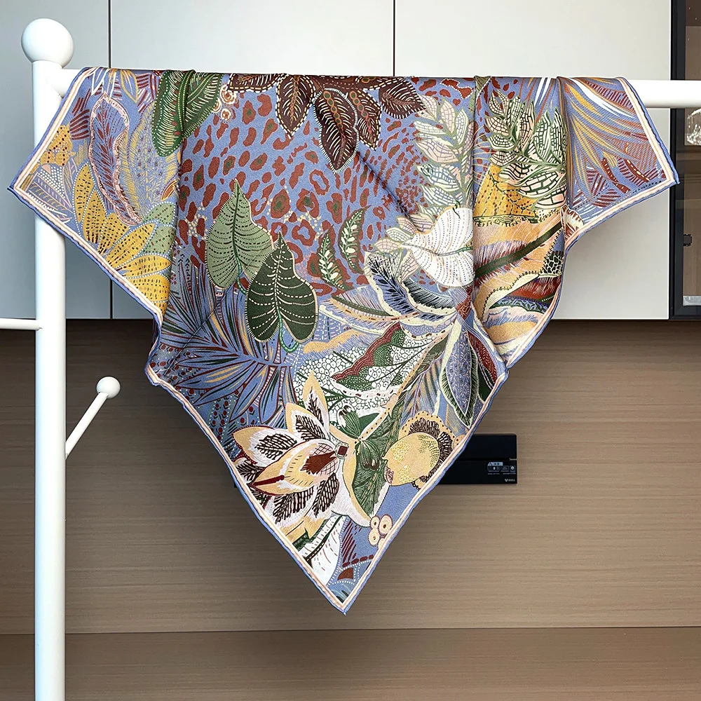 

Small Silk Scarf 65CM Hand Rolled Bandana Shawls Luxury Brand Women Head Hair Neck Decoration Lover Christmas Gift