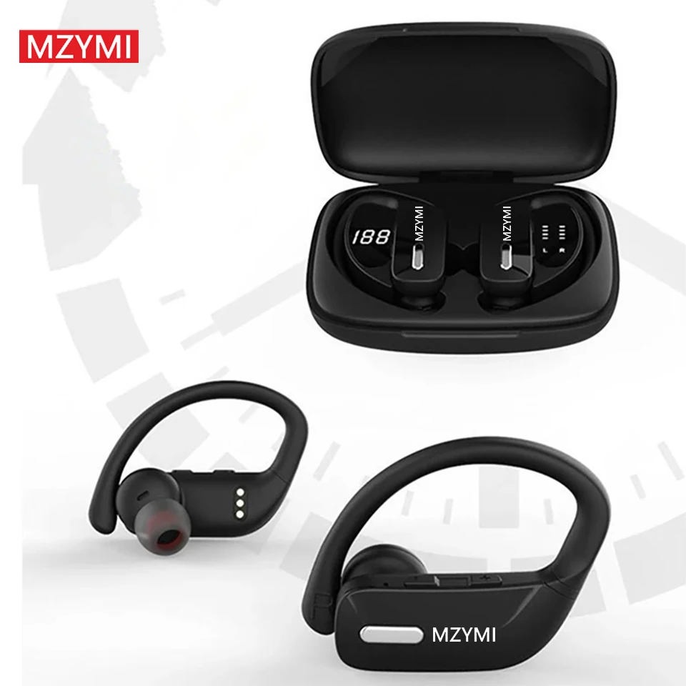 MZYMI Bluetooth Wireless Earphones T17 EarHooks In Ear Headphones 48 Hours Play Game Headset Waterproof Sports Earbuds