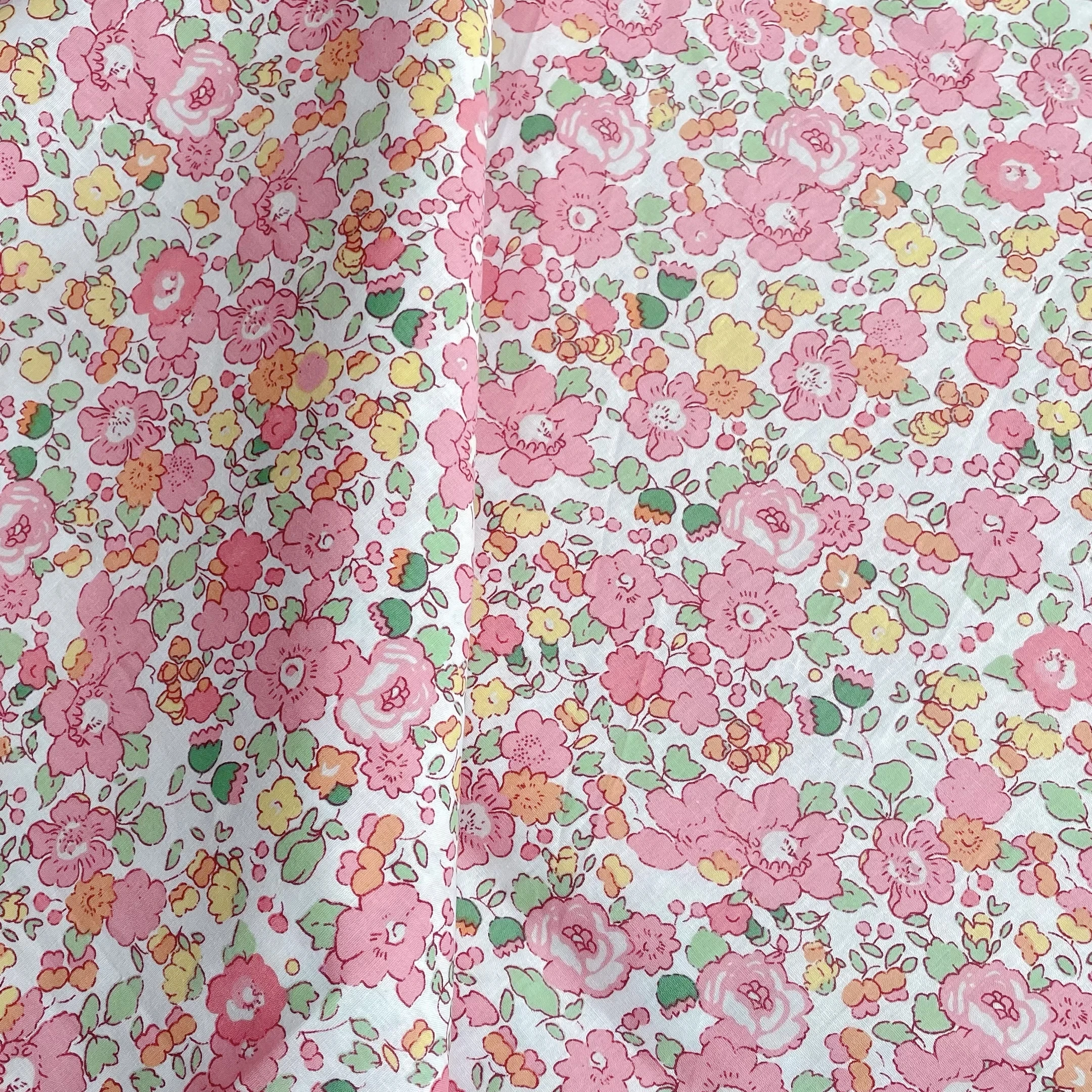 Betsy Plant Floral 100% Cotton 40S Original Design Fabric Digital Printing for Sewing Cloth Dresses Skirt Kids Designer