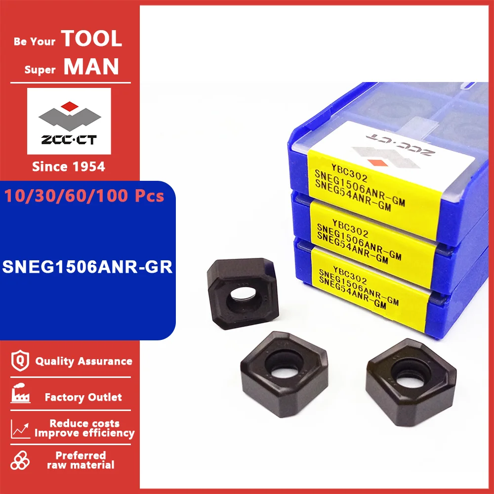 

ZCC CT Original SNEG1506ANR-GR Milling Inserts SNEG 1506ANR GR Lathe Tool Carbide Milling Turning Tools