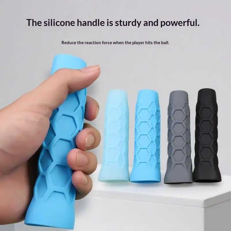 Tennis Racket Grip Sleeve 1Pc Reusable Silicone Shock Absorbing Anti Slip Handle Cover Sport Training Accessory