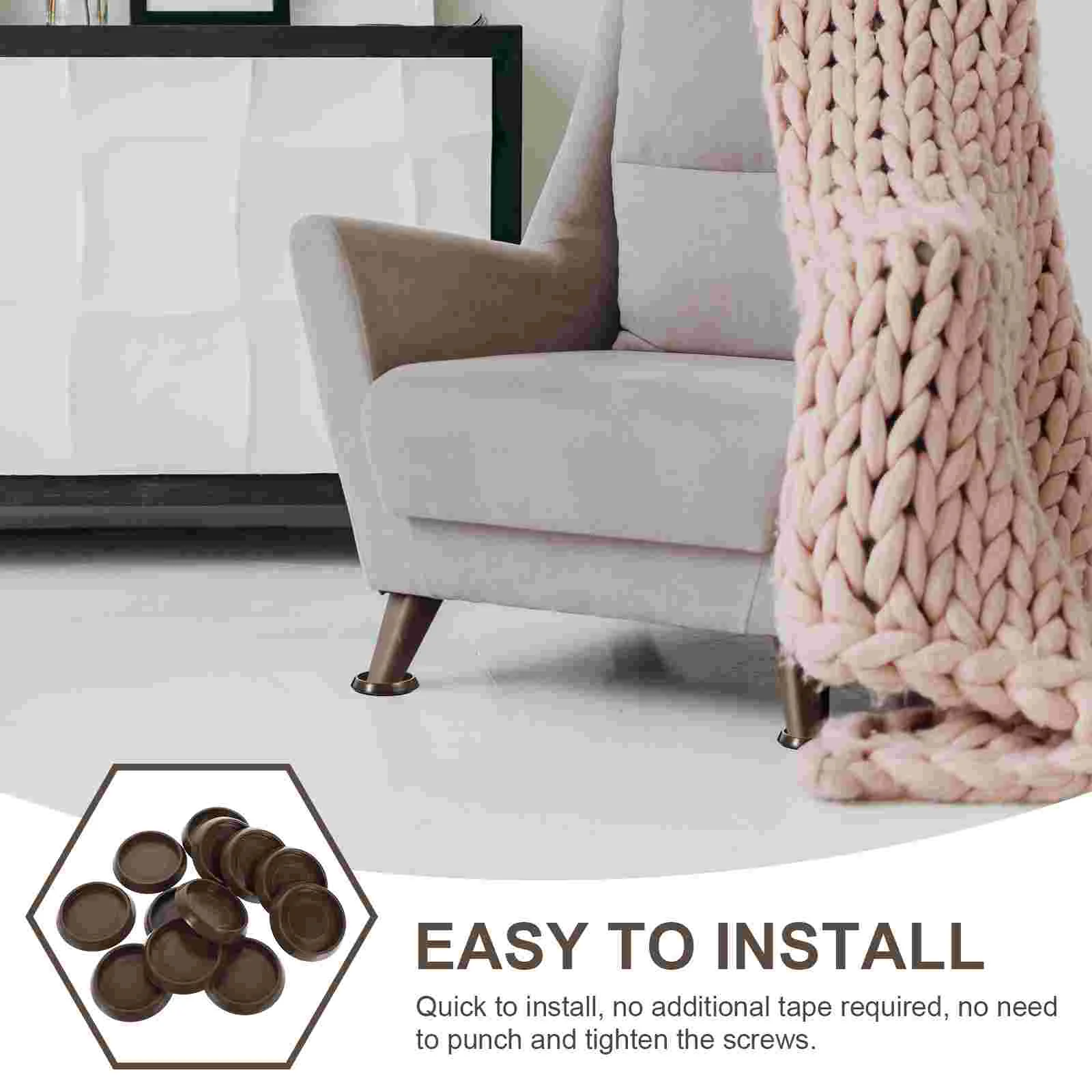 10 Uds. Tapones para sofás, patas de silla de fieltro, suministros, accesorios, posavasos de plástico antideslizantes para muebles, compactos para