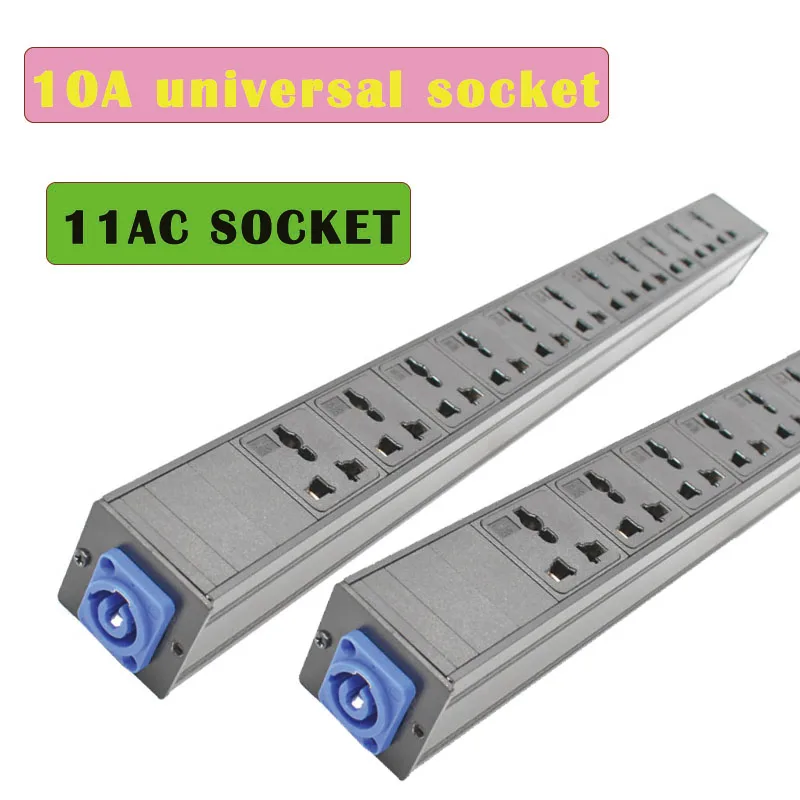 

11AC 10A Universal socket PDU Power Strips Schuko Powerlink box Power amplifier audio 3P Aviation plug US AU EU UK Israel plug