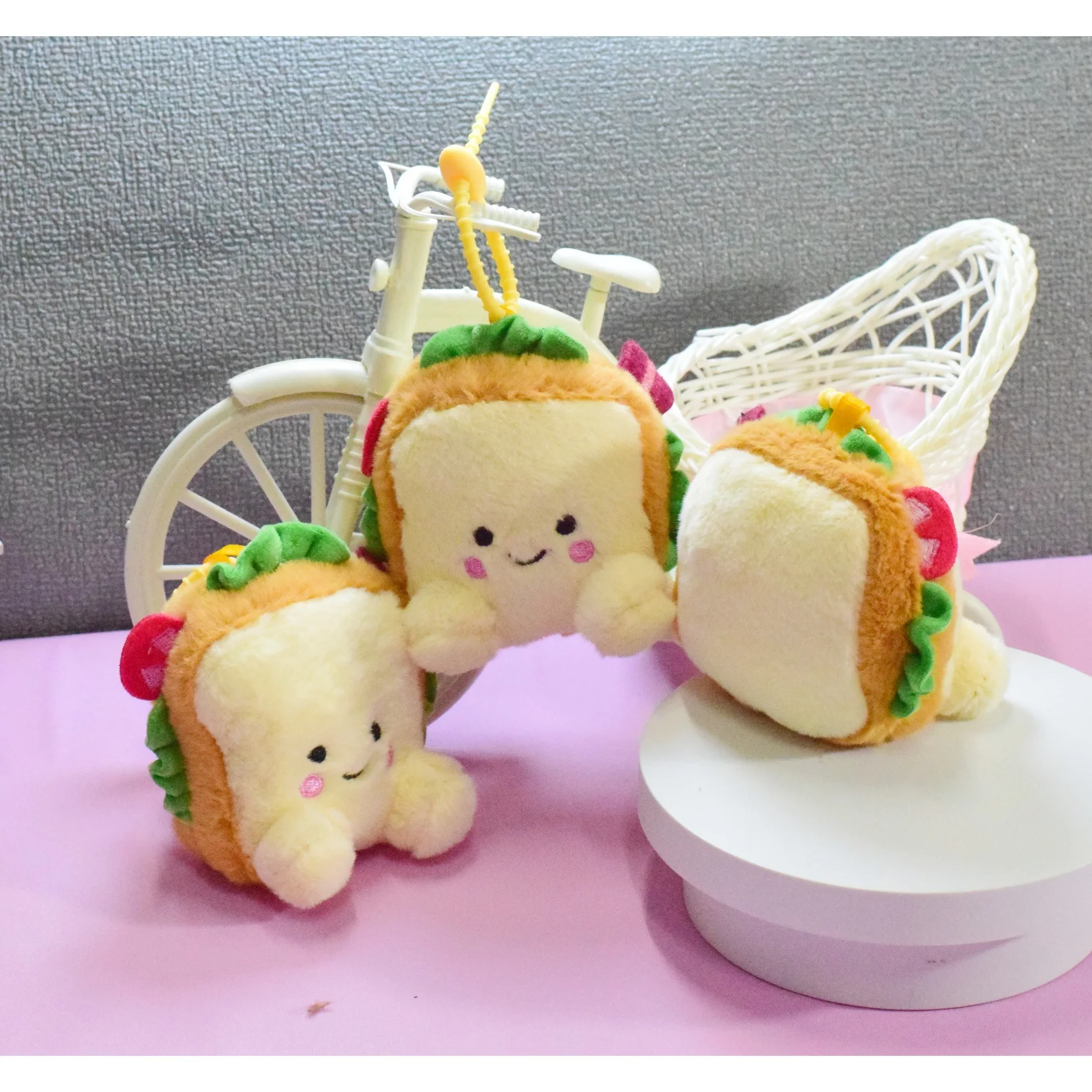 

Bread sandwich cake doll plush toy pendant cute children's doll jc