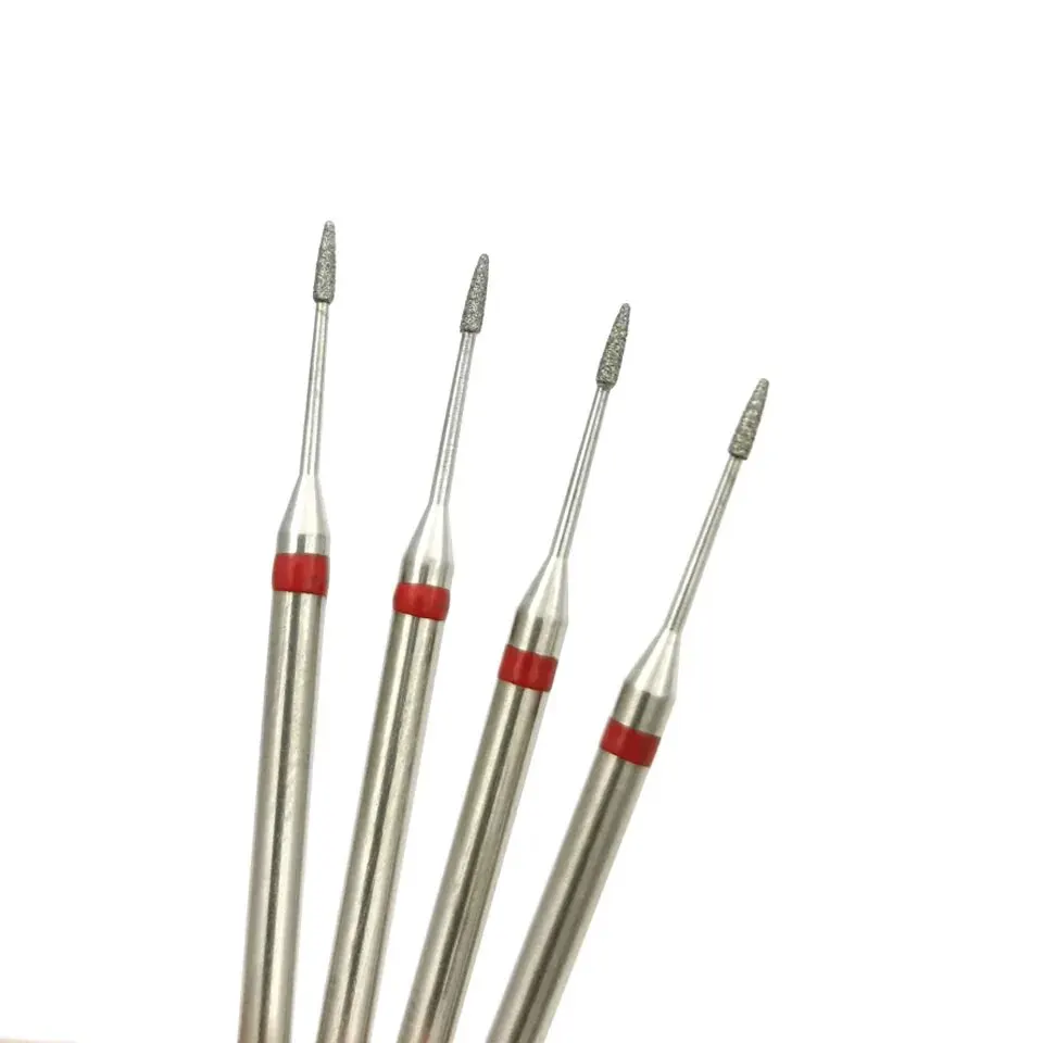 Small Cone Grinding Head Fine Diamond Cuticle Nail Drill Bits 3/32 Rotary Nail Burr Electric Drills Accessories