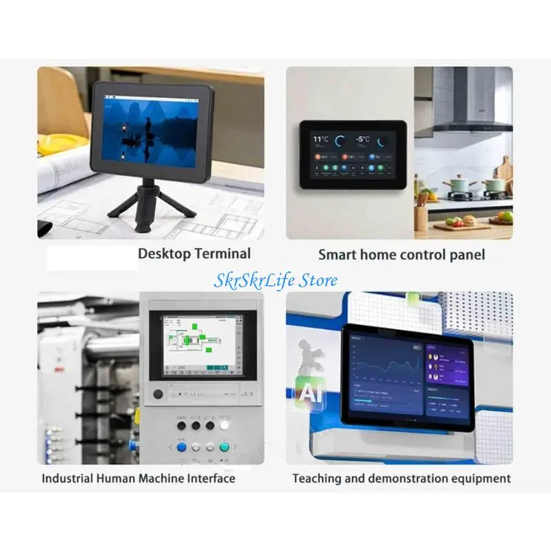 E65E 7Inch Touchable Display Case Protective Cover Touchable Screen Housing Enclosure Mounting Accessories for Development Board