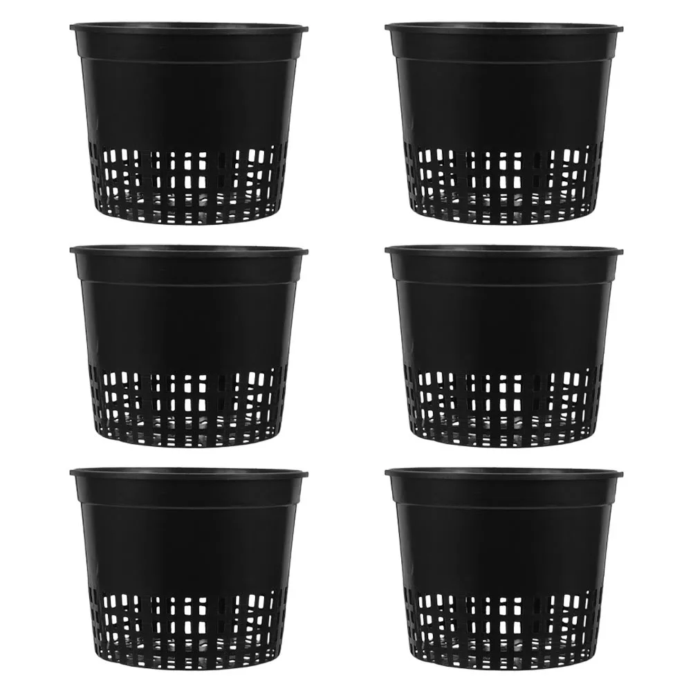 

6pcs Hydroponic Planting Cup 5.11 Inch Mesh Grow Basket For Soilless Cultivation Reusable Plastic Net Pots Indoor Urban Garden