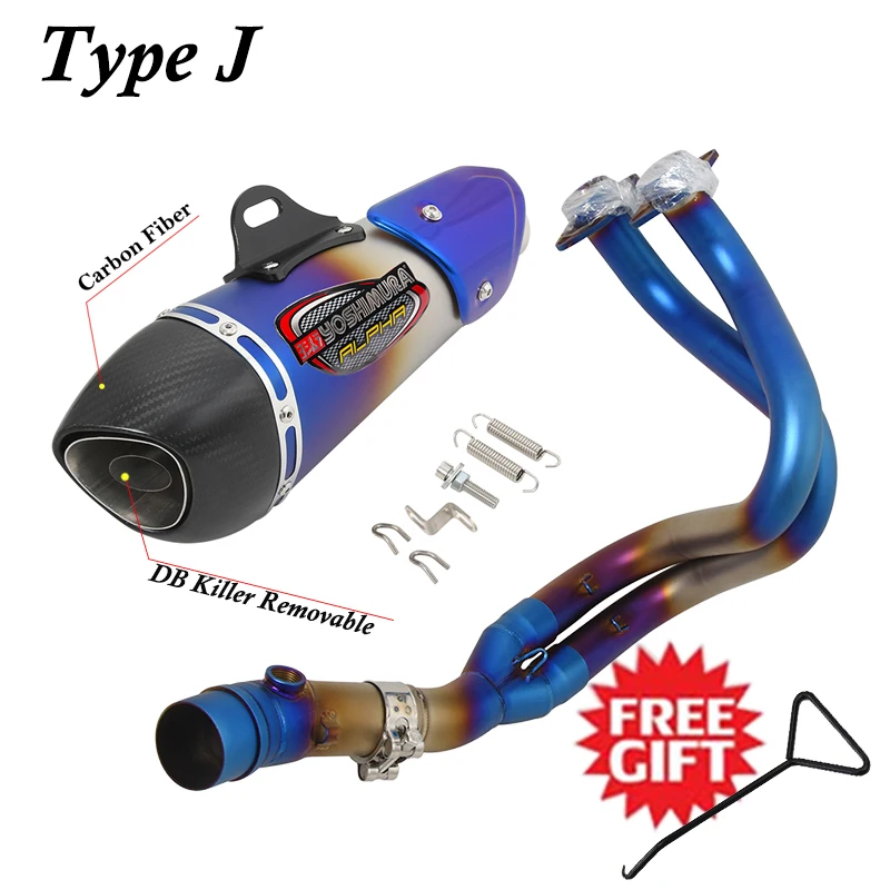 Full System For Kawasaki ER6N ER6F Versys 650 Z650 Ninja 650 Motorcycle Exhaust Escape Silencer Yoshimura DB Killer Front Center