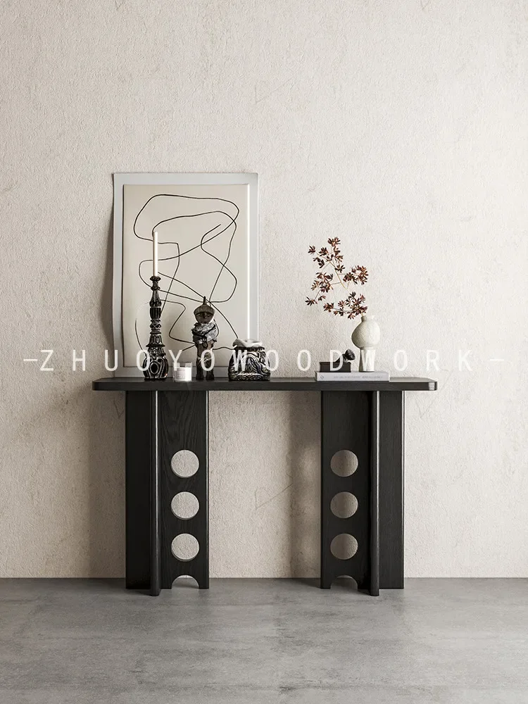 sBc Modern Solid Wood Entryway Table Console Slim Design for Hallway Corridor Decor