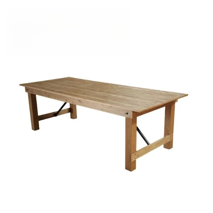 xx- Factory Wholesale Farmhouse Pine Table and Chairs Wooden Wedding Table Hard Solid Wood Rustic Style^