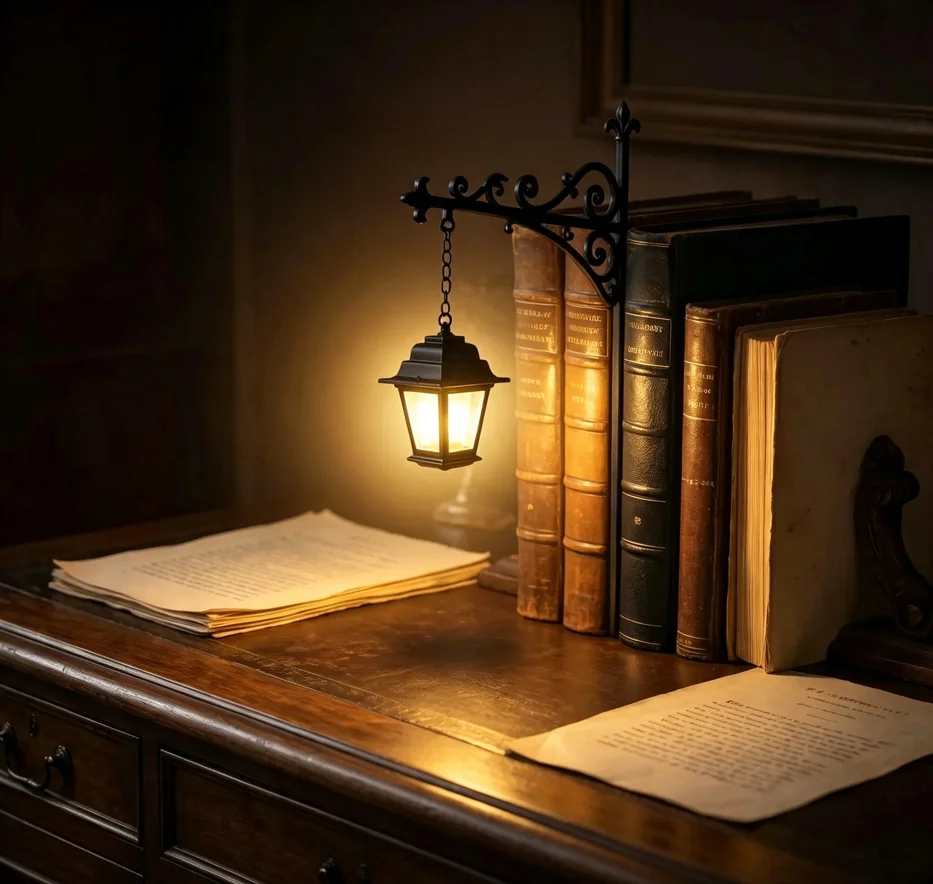 Lâmpada de Leitura LED Suspensa em Forma de Fantasma para Estante, Luz Noturna Vintage de Ferro Forjado, Lâmpada Decorativa de Arte de Parede para Quarto e Casa no Halloween