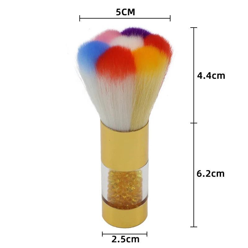 Rainbow Nail Art Dust Brush acrilico UV Gel Polish Powder Cleaning Tool Soft Glitter Powder Remover pennelli per trucco strumenti per Manicure