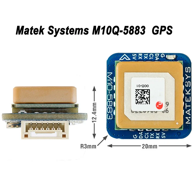 

Новые Matek Systems M10Q-5883 72-канальный SAM-M10Q GPS и QMC5883L Digital AirSpeed 4 ~ 9 В с модулем компаса для деталей RC FPV Drone