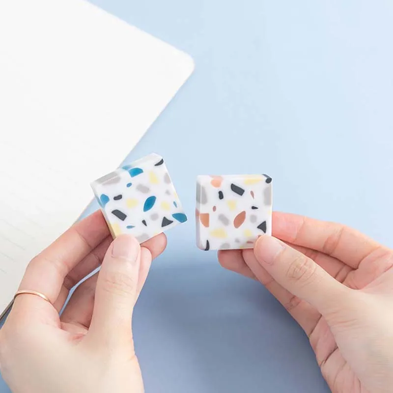 Fresh Rain Flower Stone Pattern Eraser Creative Color Mixing No Debris No Marks Student Drawing Test Eraser