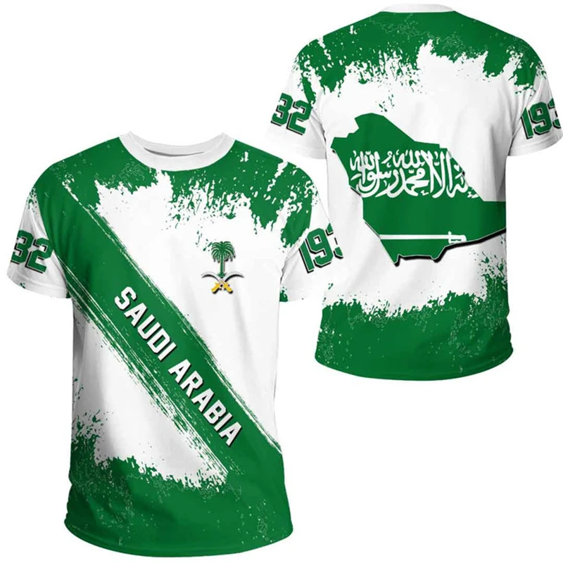 Saudi Arabia Flag 3D Print T-shirt For Men SA Saudi Arabian Jersey Tee Shirts Summer Fashion Casual Boys Fitness Oversized Tops