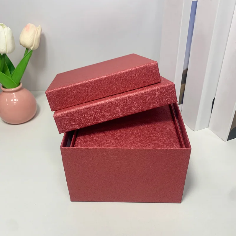 

4PCS Red Gift Box With Lid Deluxe Bridesmaid Boxes Valentine's Day Wedding Birthday Gift Packaging Box Graduation Favors S040