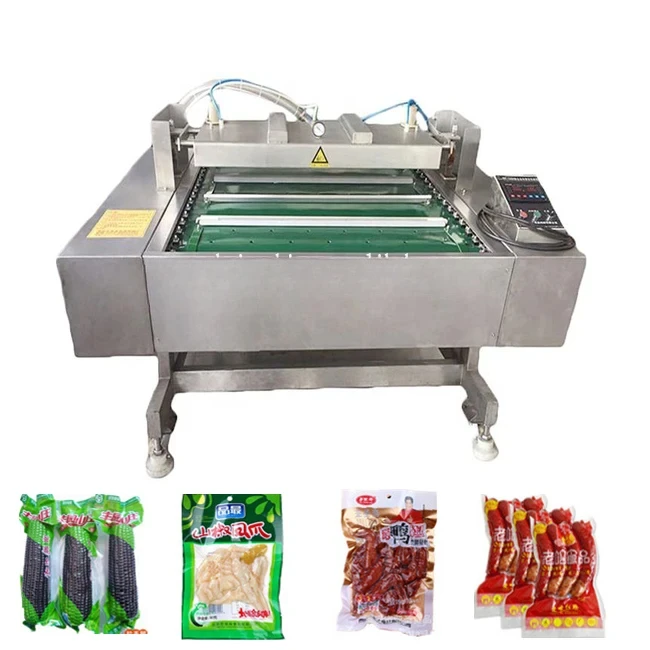 Machine d'emballage sous vide rotative automatique, Type ceinture continue, Machine de scellage sous vide continue, viande, poisson, poulet