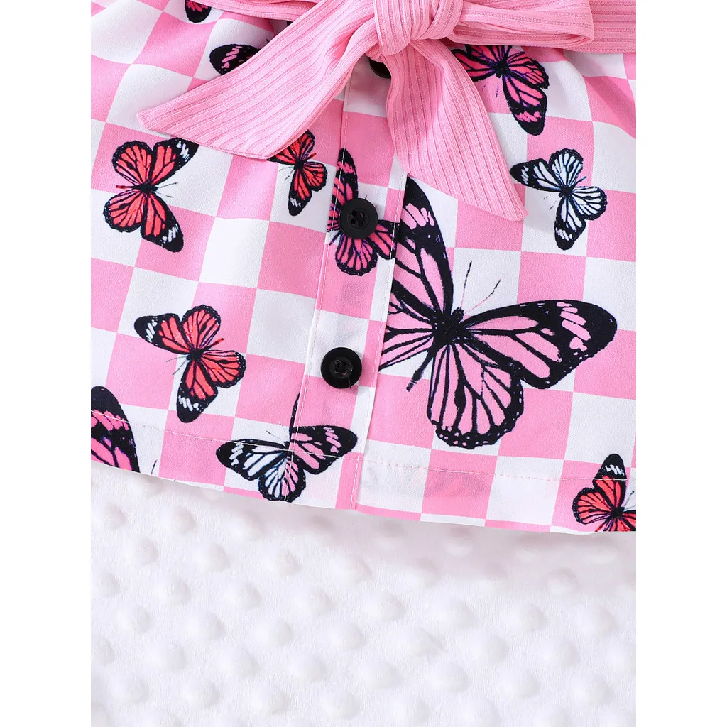 Newborn Baby Clothes Set 6-36Months Off Shoulder Top and Cute Butterfly Skirt Summer Outfit Infant Clothing Suit For Kids Girl