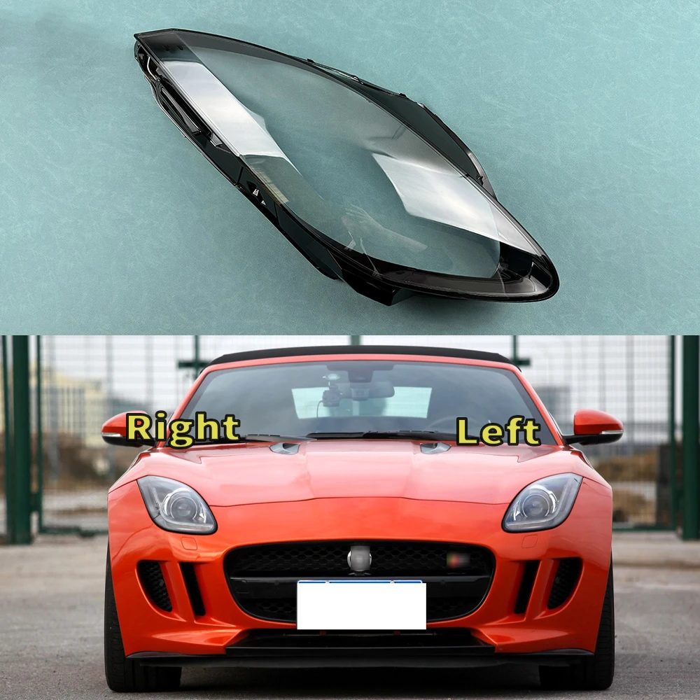 For Jaguar F-TYPE 2013-2020 Front Headlight Cover Transparent Shade Lamp Headlamp Shell Plexiglass Replace Original Lampshade