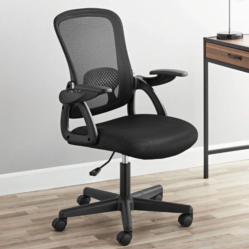 

Hot Sale.Up Arms for Adults, Black Fabric, 275lb Ergonomic Mesh Back Office Chair with Flip.NEW