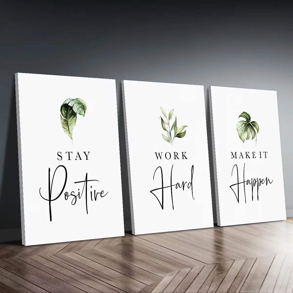 3pcs frameless Canvas Painting 3pcsModern Stay Positivity Put In Effort And Achieve  Goals Wall Art Print Canvas Painting Poster
